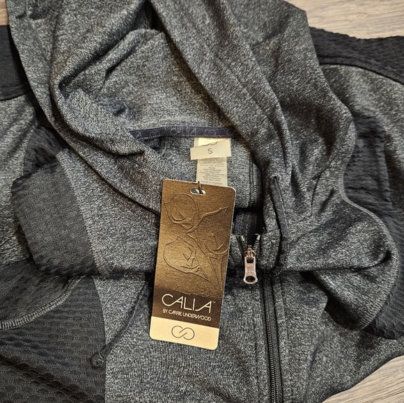 NWT Calia Small Women's Sleeveless Activewear Hooded Vest Sweatshirt Full Zip - Picture 3 of 3